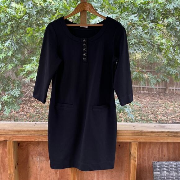 Shoshanna Dresses & Skirts - Shoshanna Black Scoop Neck Sheath Dress With Pockets Size S